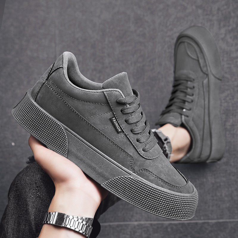 Casual Board Flat Shoes - Men Breathable Thick-soled Lace-up Sneakers For Walking Running