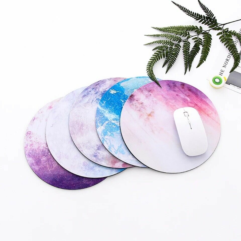 Space Round Mouse Pad - PC Gaming Non Slip Mice Mat For Laptop Notebook Computer Gaming Mouse Pad
