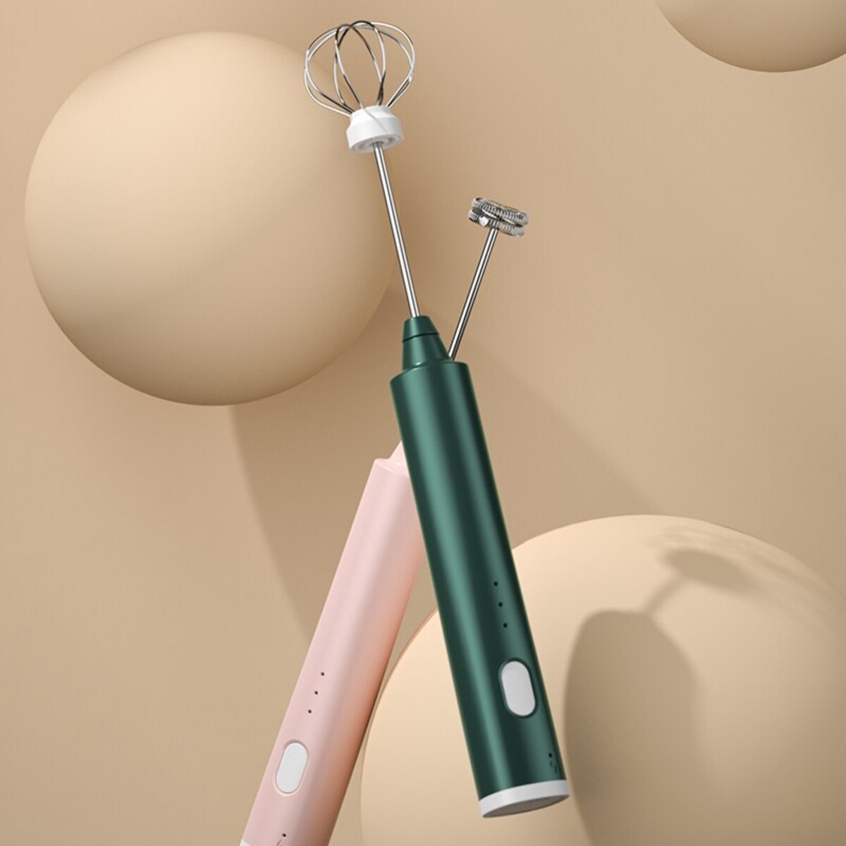 USB Rechargeable Handheld Egg Beater - 3 Speeds Electric Milk Frother Foam Maker Mixer Coffee Drink Frothing Wand Foamer
