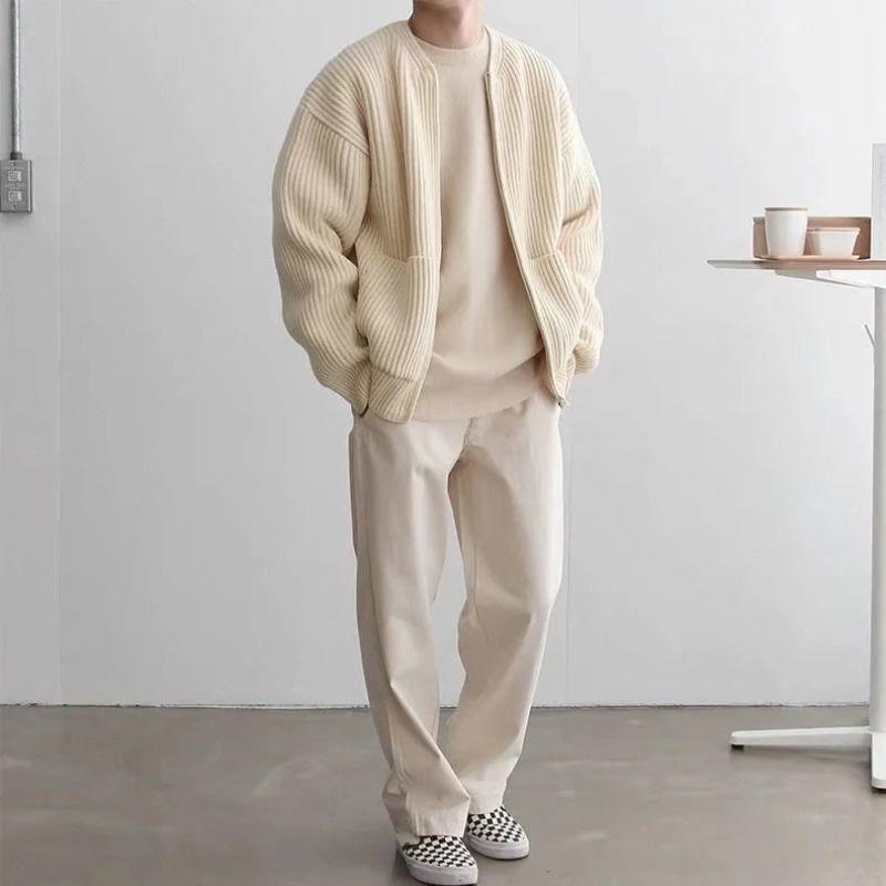 Men's Zip-Up Knitted Cardigan