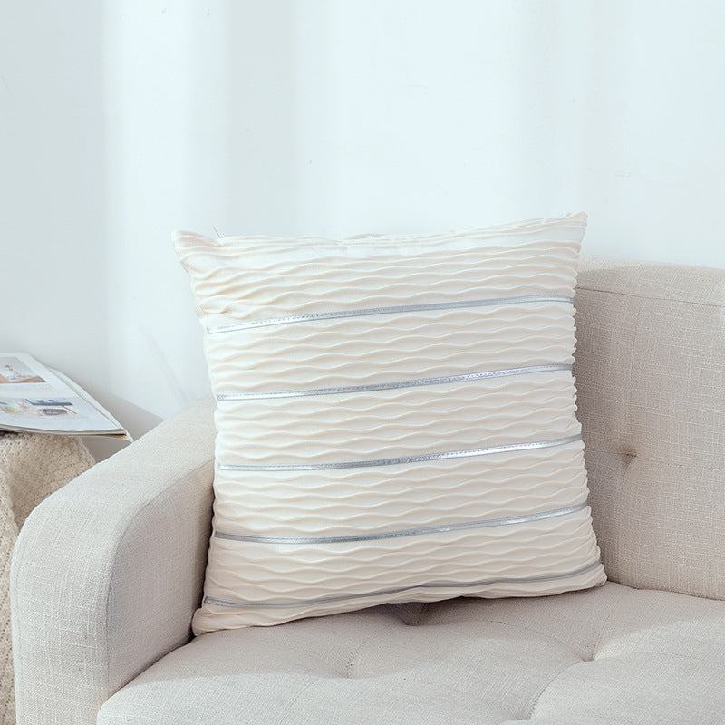 Luxury Striped Velvet Throw Pillow Cushion Cover - Pillow Case Covers for Sofa Flannel Velvet Sofa Cushion Cover