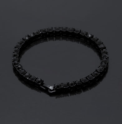 Tin Alloy Gold Color Iced Bracelet - Men's Hip Hop Chain Street Rock Jewelry