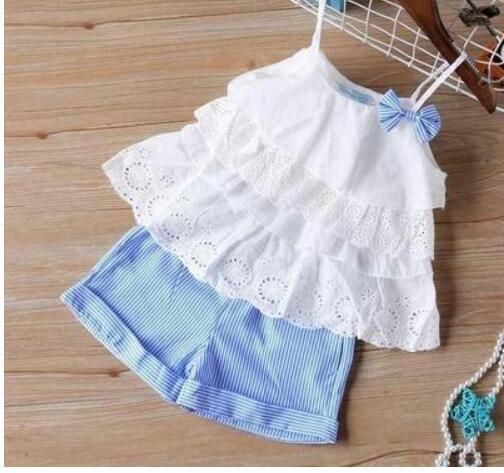 Summer Children Clothing Set - Big Bow T-Shirt & Shorts  Set