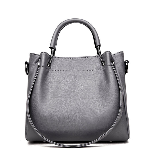 Handbags - Korean Fashion Women's Bags, Soft Leather Retro Bucket Bag Handbag