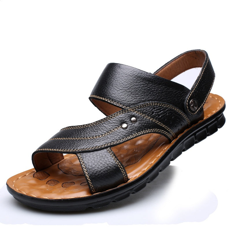 Men's Sandals - Summer Beach Shoes Adjustable Back Strap Design Slippers Slides