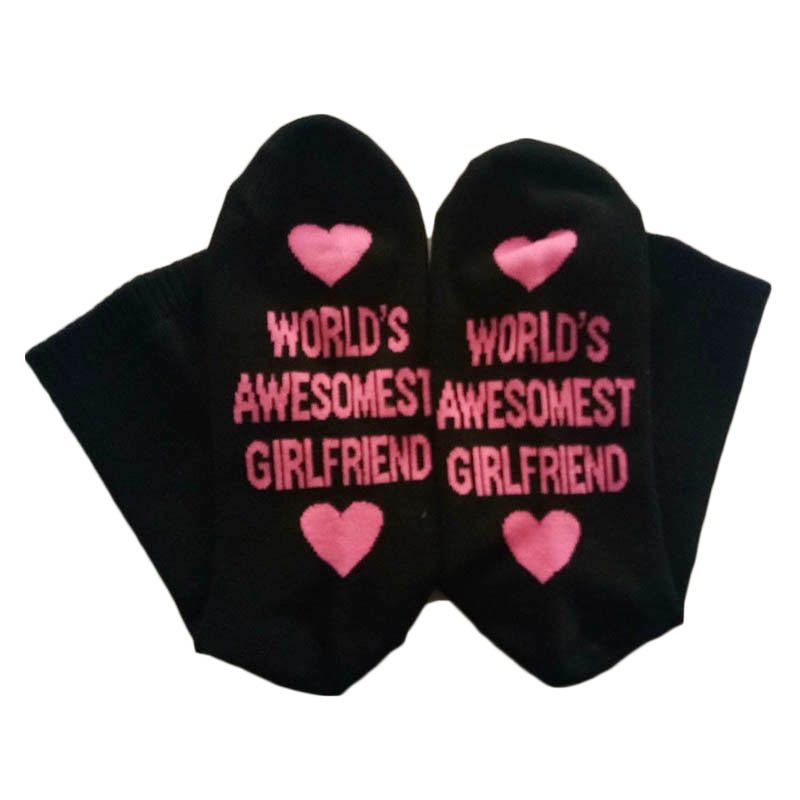 Unisex Cotton Socks - Printing Letter Funny Socks For Boyfriend   Girlfriend Valentine's Day Gift