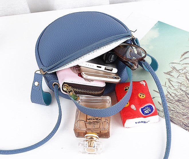 Circular Design Fashion Women Shoulder Bag - Leather Women's Crossbody Messenger Bags Ladies Purse Female Round Handbag