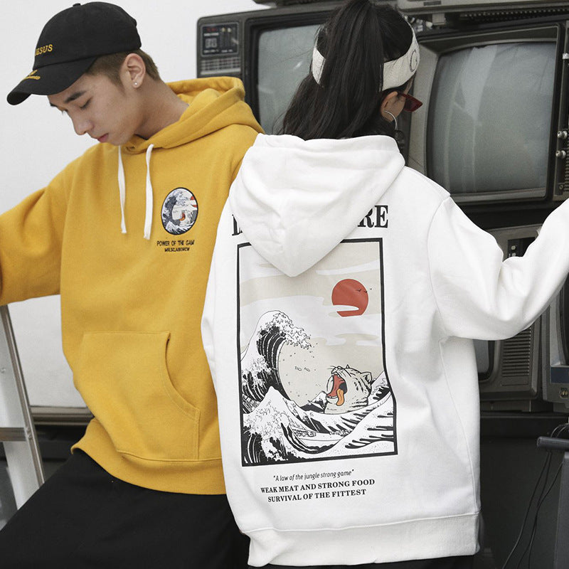 Street Retro Casual Hooded Sweater