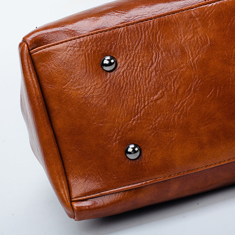 Vintage Oil Wax Leather Luxury Handbags - Women's Bags