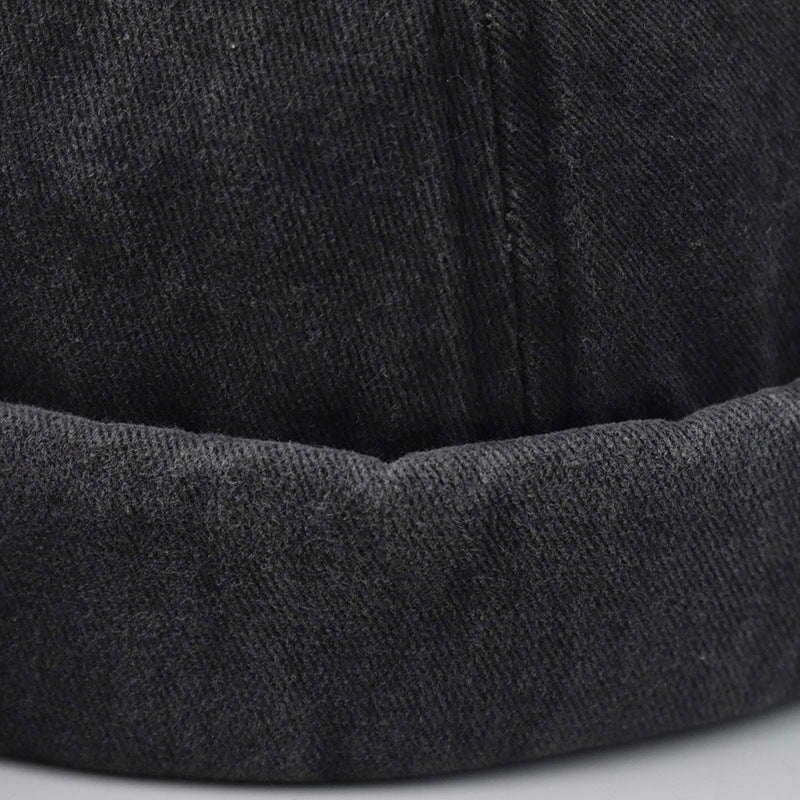 Washed Denim Eaves Distressed Skullcap