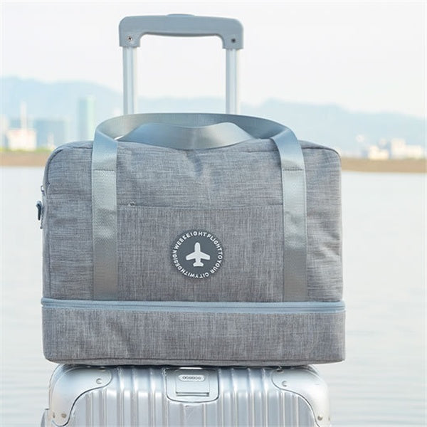 Dry And Wet Separation Travel Bag - Tourism Fitness Storage Pouch Women's Clothes Shoes Daily Necessities Duffle Package Supplies