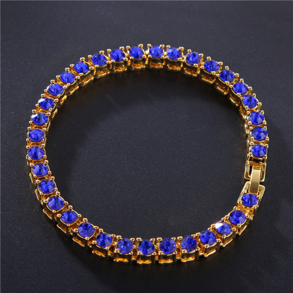 Iced Out Single Row Rhinestones Bracelet - Chain Bling Bracelets Zirconia Bracelets Link Chain Jewelry