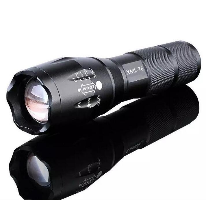 Zoom Flashlight Torch - Tactical 5000 Lumens Led High Power Flashlights AAA or 18650 battery kit