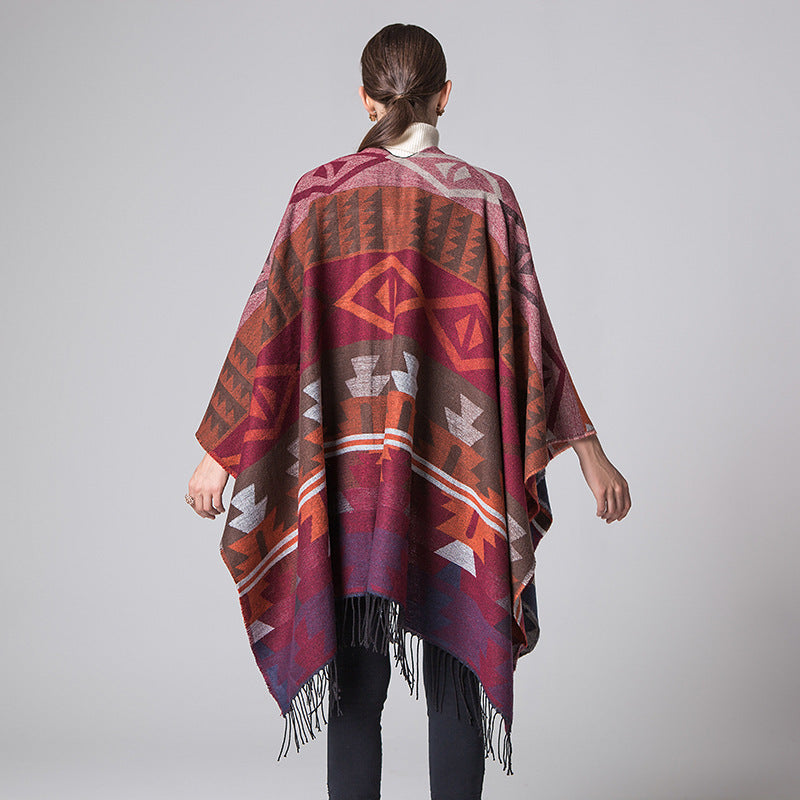 Indian Geometric Diamond Long Thick Cashmere Shawl