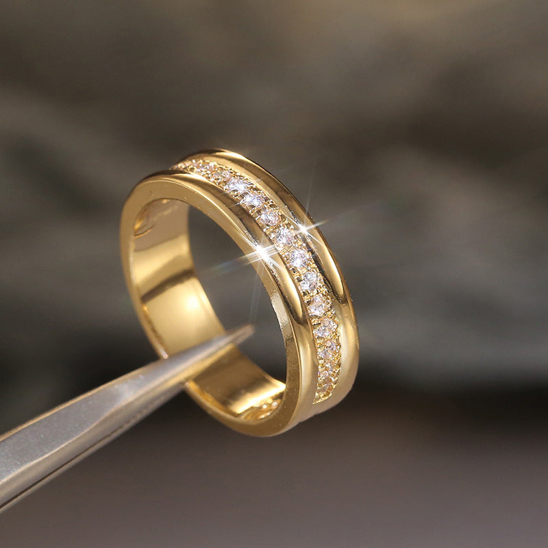 European American Style Simple Golden Ring - Copper Plated Fashion Ring