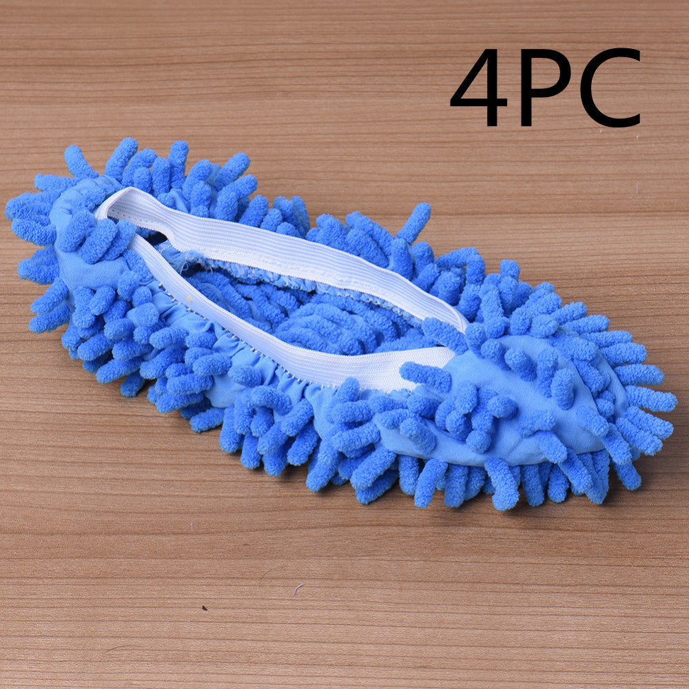 2pcs Set Multifunctional Chenille Micro Fiber Slipper Shoe Covers