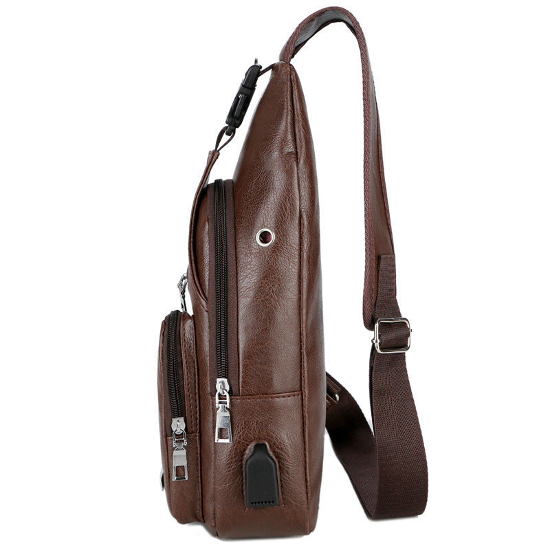 USB Portable Charging Chest Bag - Messenger Bag