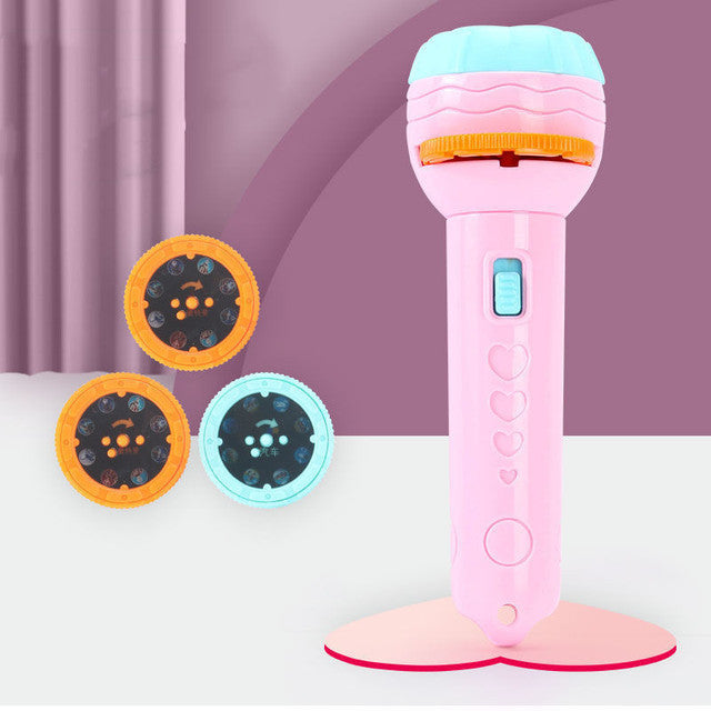 Cartoon Projection Flashlight - 80 Patterns Creative Children Flashlight Toy Projector Baby Toys Bedtime Story Book