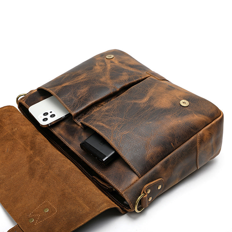 Portable Men's Leather Briefcase
