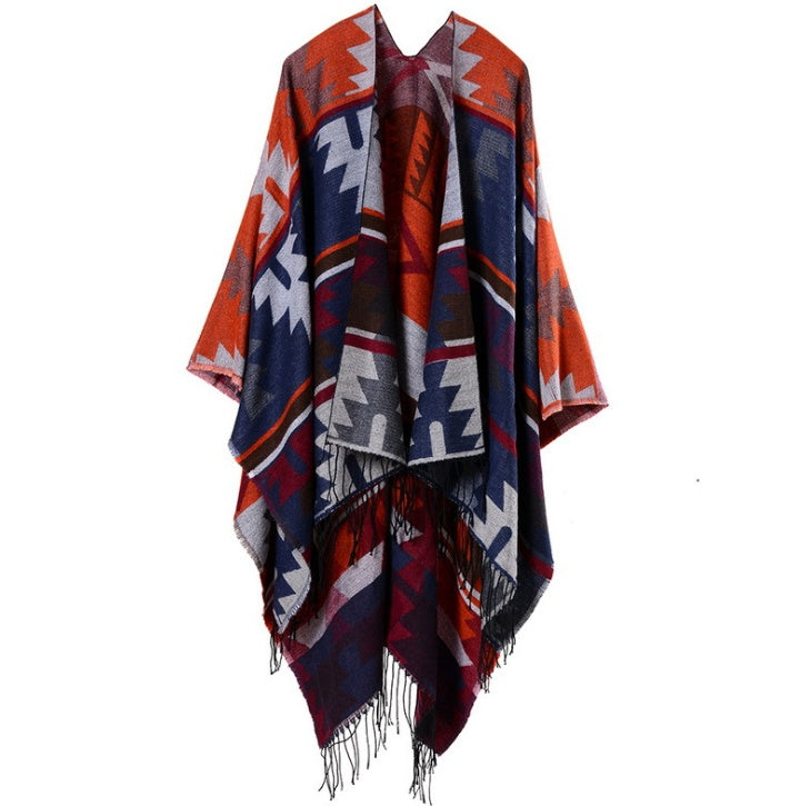 Indian Geometric Diamond Long Thick Cashmere Shawl
