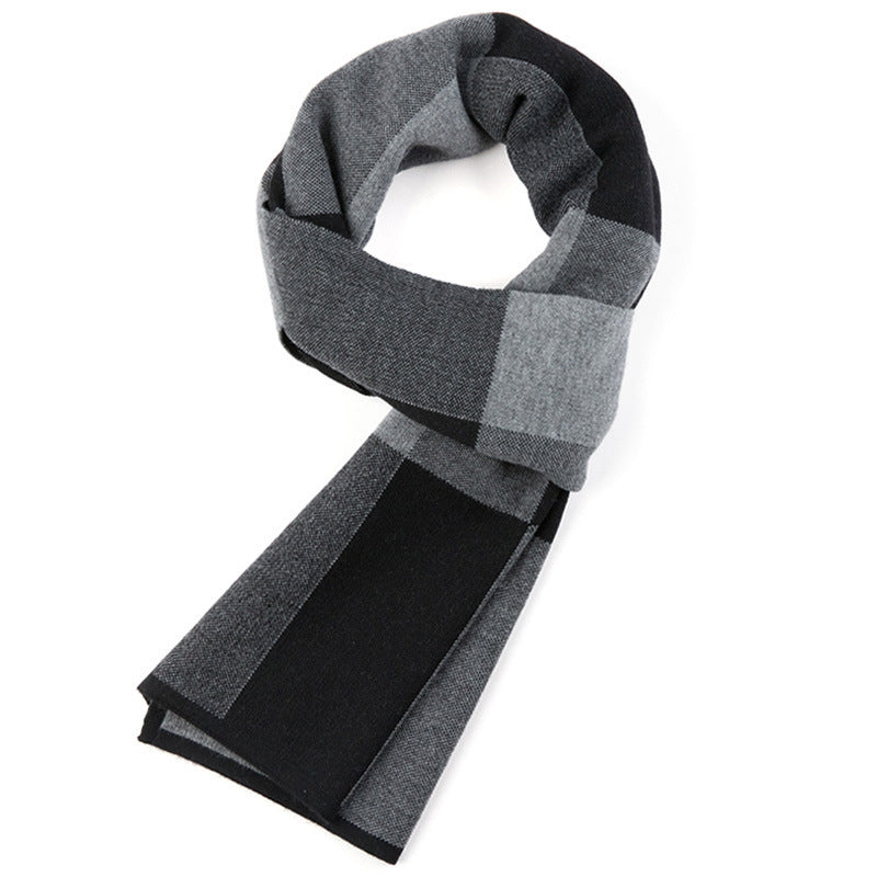 Plaid Men's Knitted Scarf