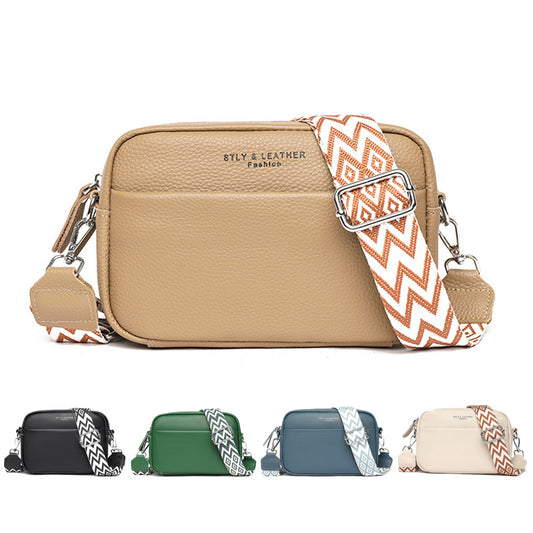 Fashion Shoulder Crossbody Bags With Rhombus Embroidered Wide Shoulder Strap - Cute Small Square Bag Women