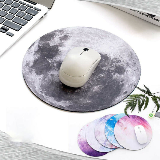 Space Round Mouse Pad - PC Gaming Non Slip Mice Mat For Laptop Notebook Computer Gaming Mouse Pad