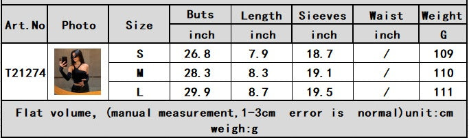 New Fall Irregular Split Oversleeves Slim T-shirt Women