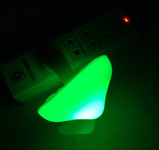 LED Night Light Mushroom Wall Socket Lamp - EU US Plug Warm White Light-control Sensor Bedroom Light Home Decoration
