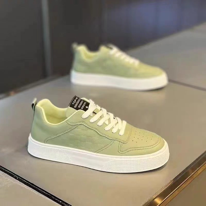 Casual Lace-up Sneakers - Men's Fashion Breathable Plaid Flats Shoes