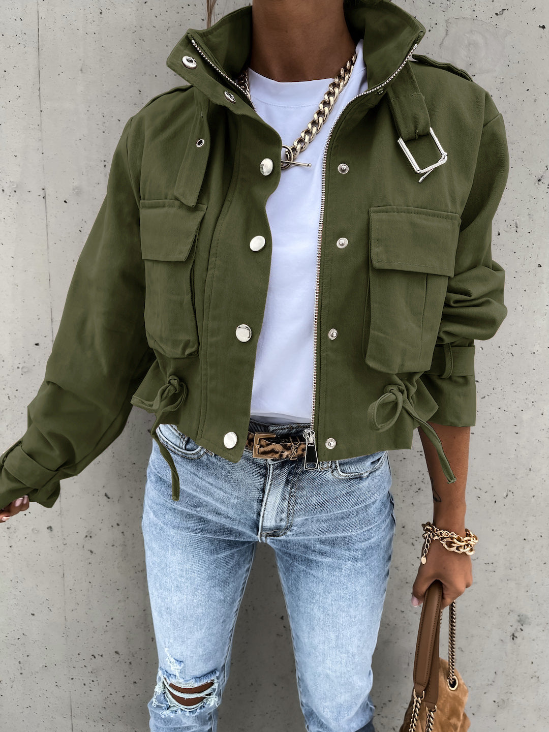 Autumn And Winter Motorcycle Jacket - Coat Short Polyester Fiber Top
