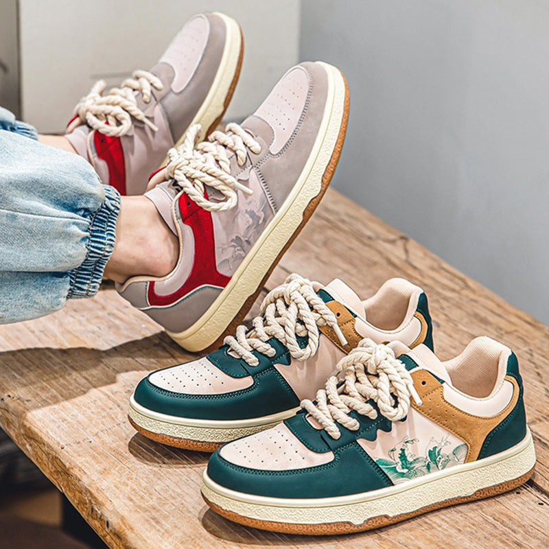 Lace-up Casual Shoes - Men Soft Thick Sole
