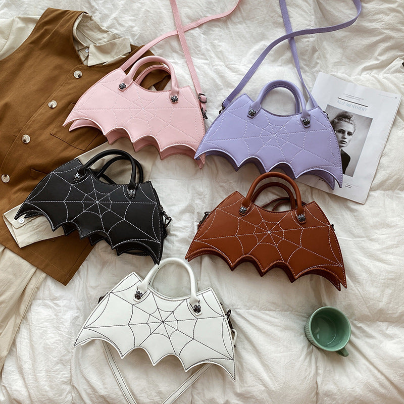 Halloween Spider Web Shape Shoulder Bags - Personality Batgirl Tide Pu Handbags fashion Messenger Crossbody Bag