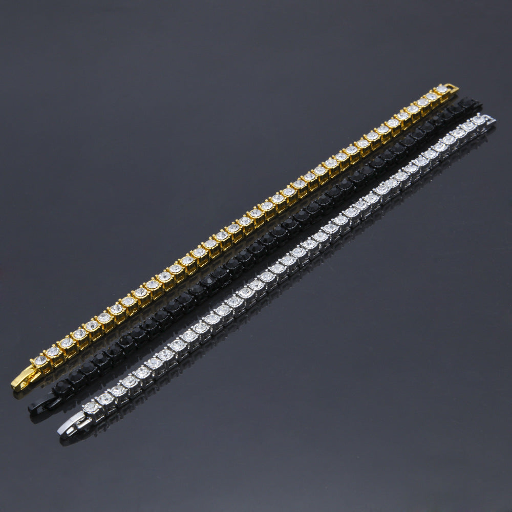 Tin Alloy Gold Color Iced Bracelet - Men's Hip Hop Chain Street Rock Jewelry