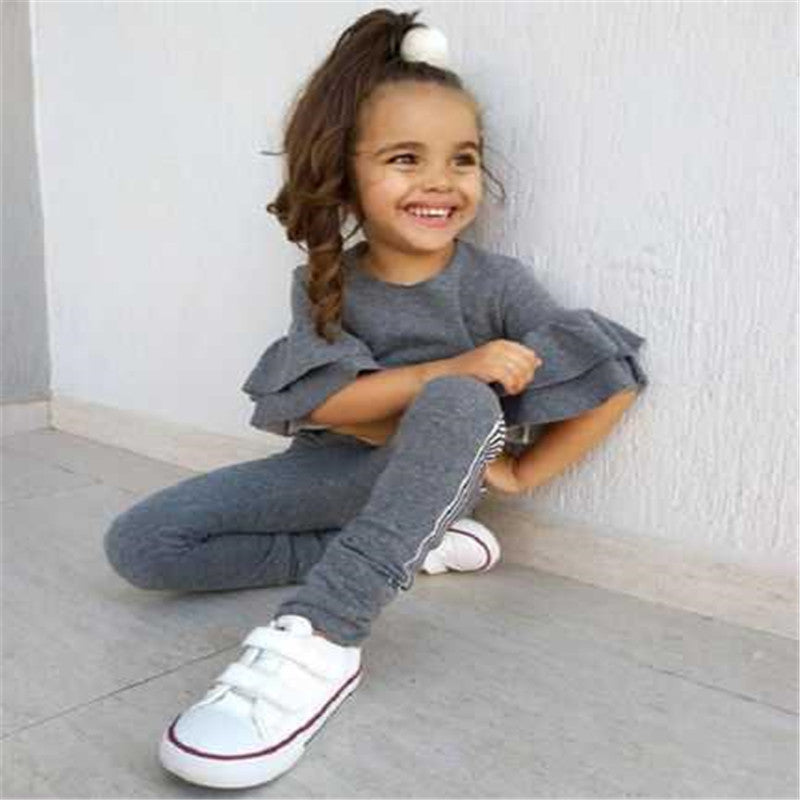 Girls Crop Top T shirt Pants Outfits
