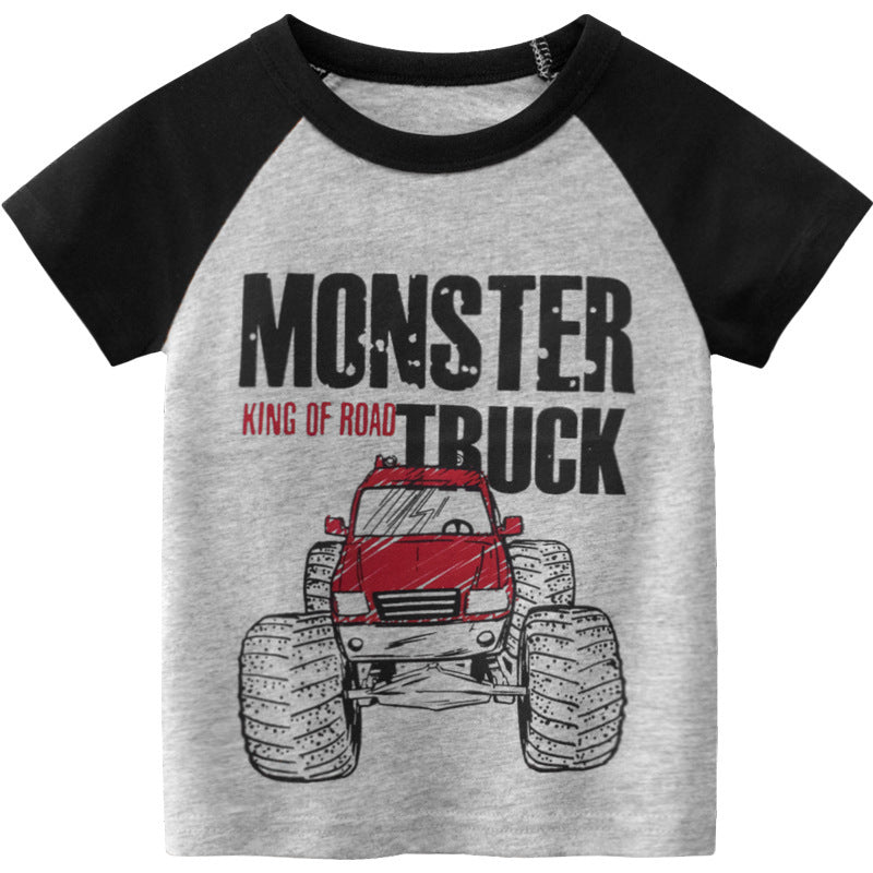 New Boys' Short Sleeve Top - Korean T-shirt Kids Clothes