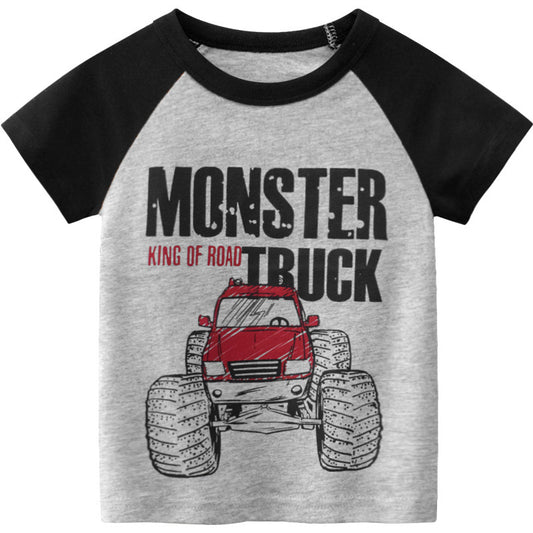 New Boys' Short Sleeve Top - Korean T-shirt Kids Clothes