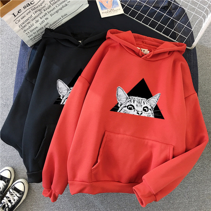 Cat Print Women Hoodie