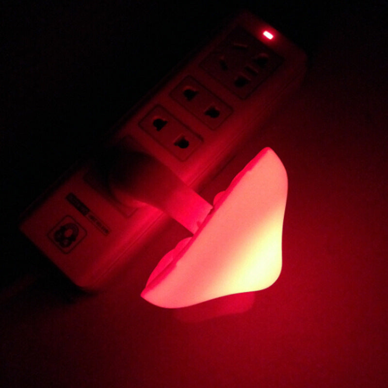 LED Night Light Mushroom Wall Socket Lamp - EU US Plug Warm White Light-control Sensor Bedroom Light Home Decoration