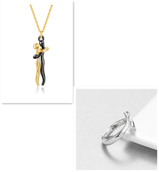 Love Hug Necklace - Unisex Men Women Couple Jewelry Chain Valentines Day Lover Gift