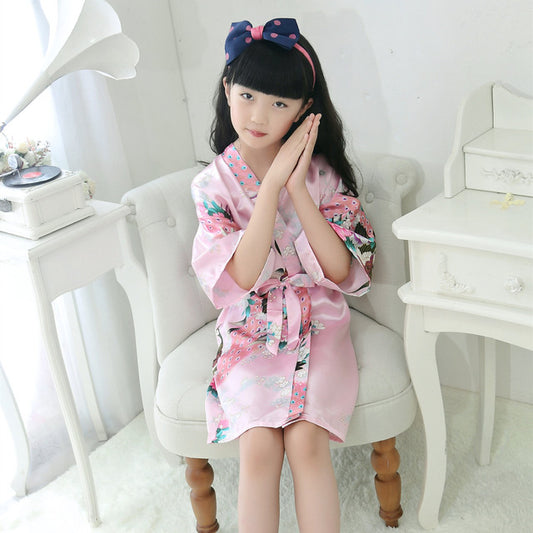 Silk Peacock Kimono Pajamas