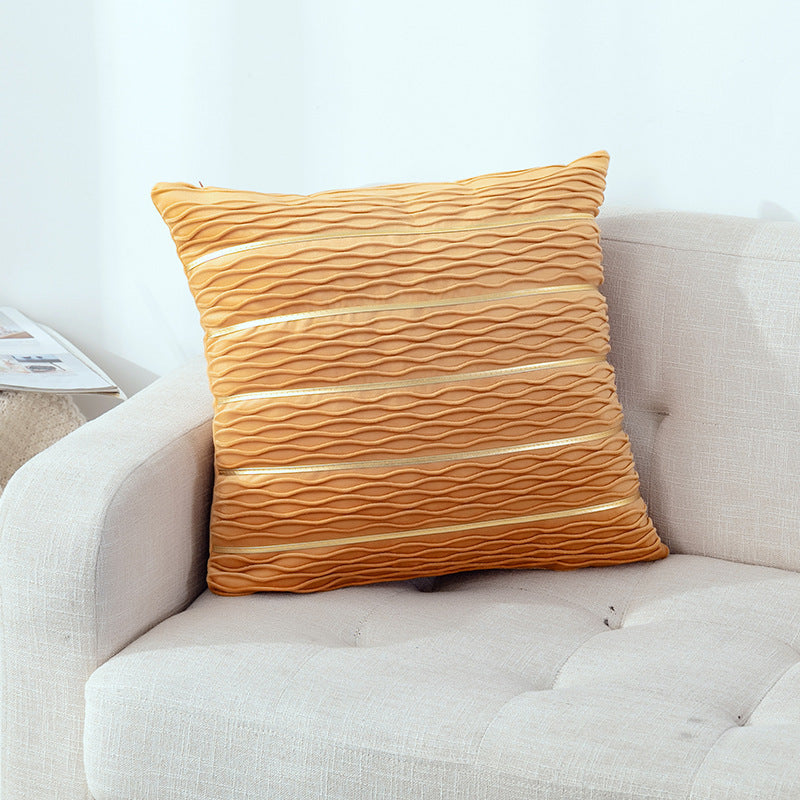 Luxury Striped Velvet Throw Pillow Cushion Cover - Pillow Case Covers for Sofa Flannel Velvet Sofa Cushion Cover