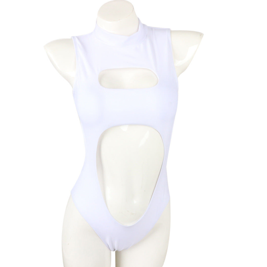 Zipper Ladies One-piece Swimsuit