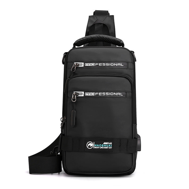 Multifunction Bags For Men - Nylon Backpack Crossbody Shoulder Bag With USB Charging Port
