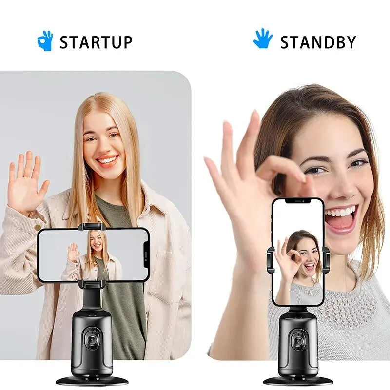 360 Auto Face Tracking Gimbal Phone Holder - AI Smart Gimbal Phone Holder For Smartphone Video Vlog Live Stabilizer Tripod