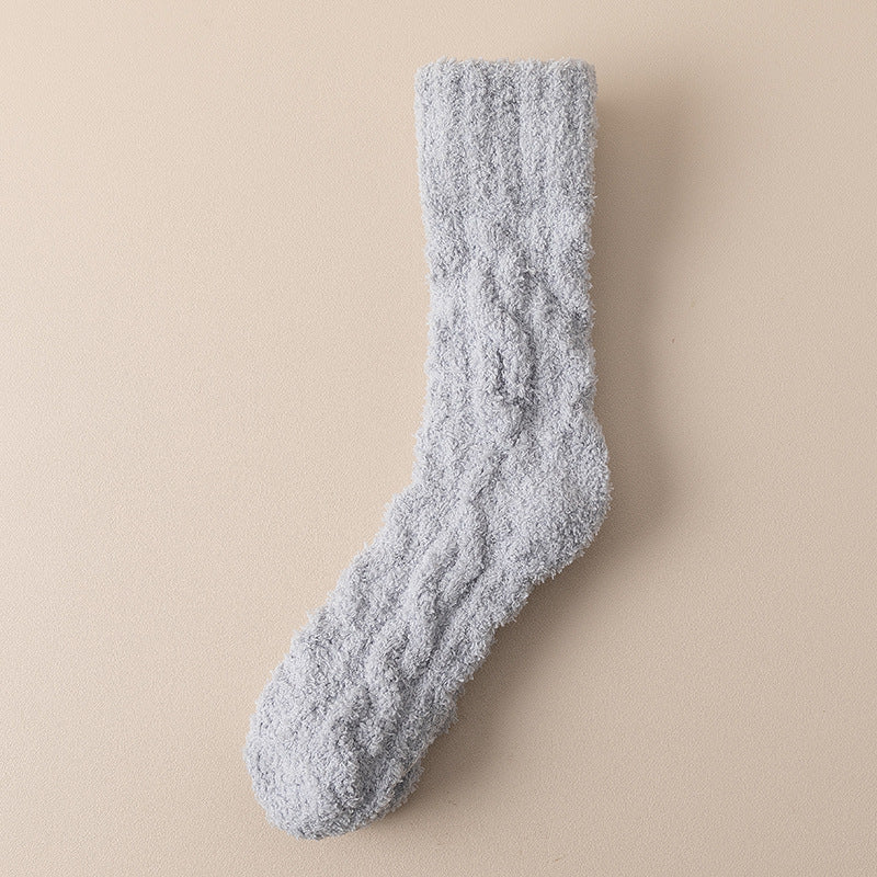 Winter Warm Fuzzy Coral Fleece Socks - Women Men Velvet Thickened Home Sleepping Floor Socks