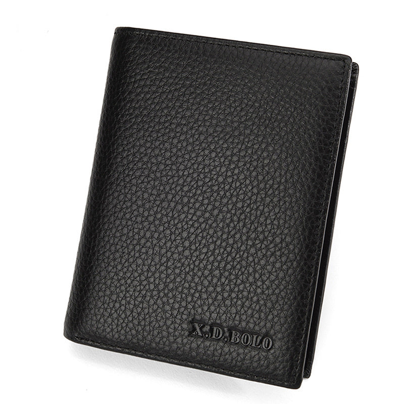 Men's Leather Wallets - Ultra-thin First Layer Cowhide Short Wallet