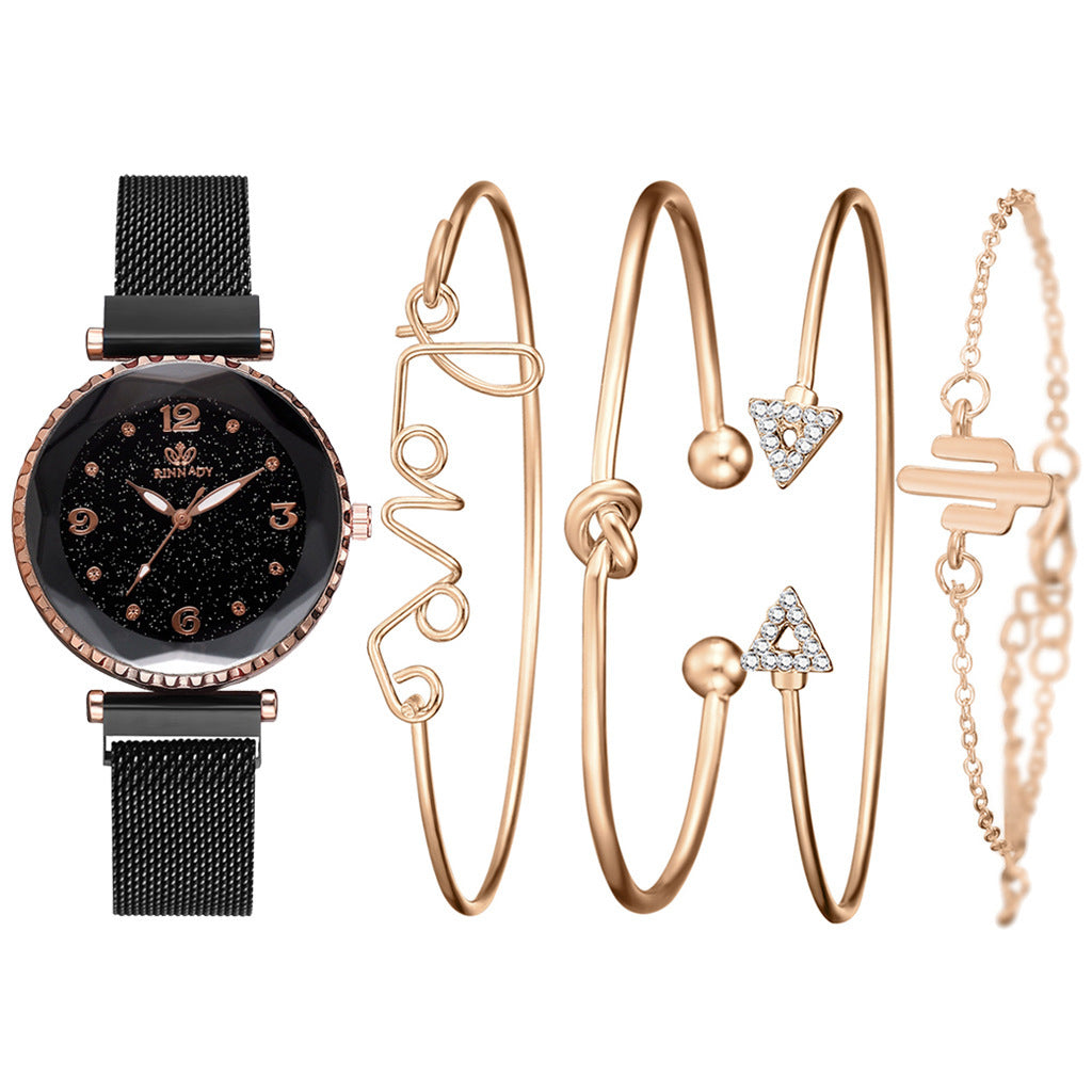 Elegant Starry Sky Magnetic Bracelet Watch – A Timeless Statement Piece ✨ Women Watches Starry Sky Magnet Buckle Fashion Bracelet Wristwatch Roman Numeral Simple Clock Gift - JumoShop