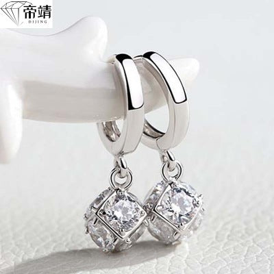 S925 Sterling Silver Earrings – Magic Square Ear Buckle Design!