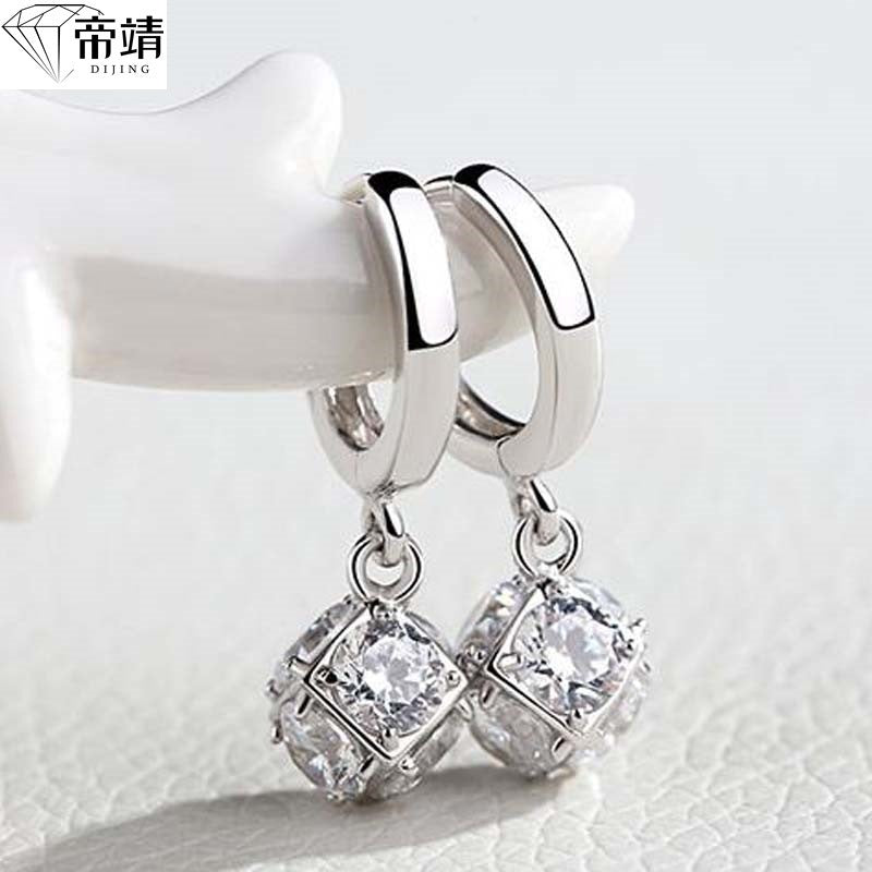 S925 Sterling Silver Earrings – Magic Square Ear Buckle Design!